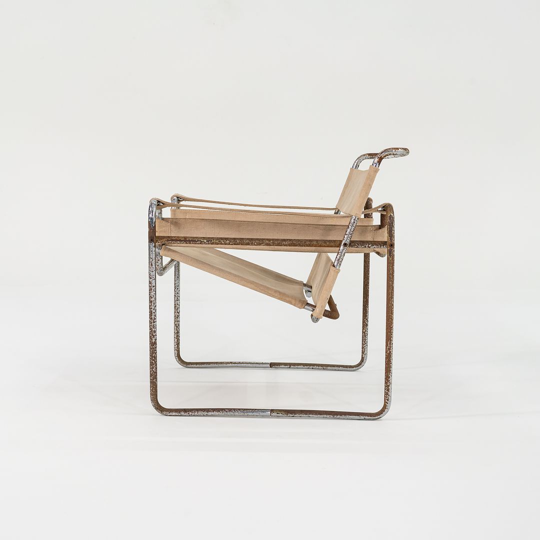 1960s Wassily Lounge Chair, Model B3 by Marcel Breuer for Gavina / Knoll in Original Canvas 4x Available