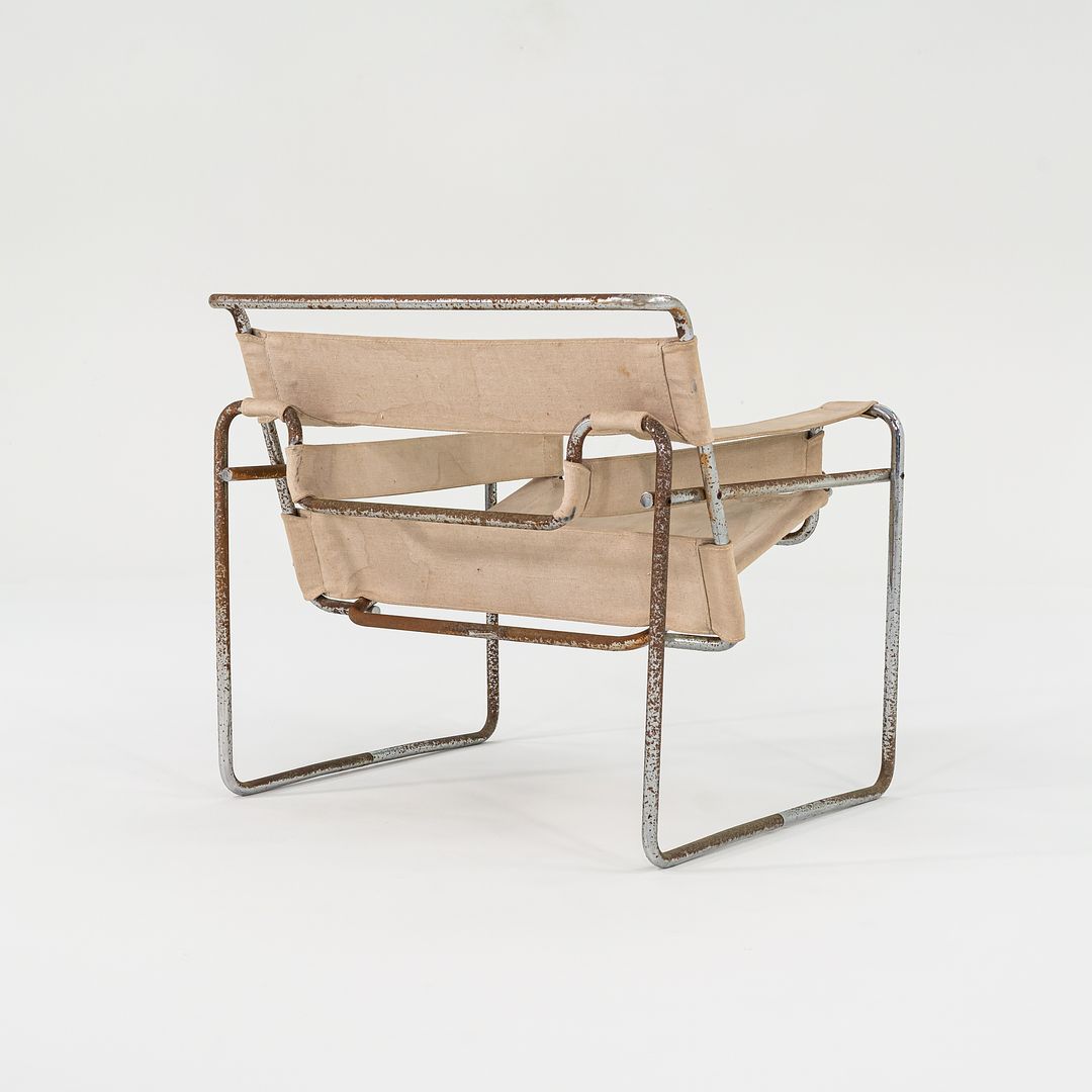 1960s Wassily Lounge Chair, Model B3 by Marcel Breuer for Gavina / Knoll in Original Canvas 4x Available