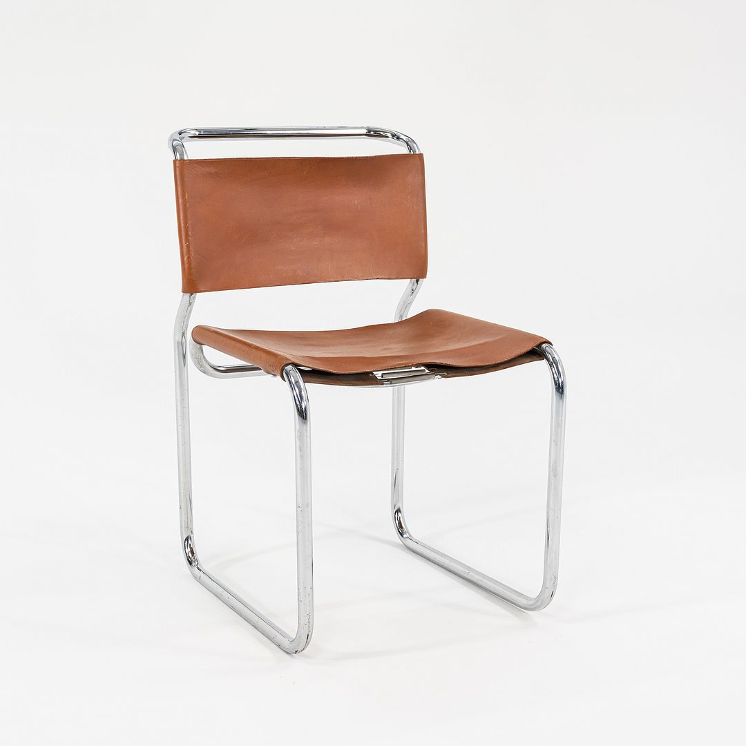 1970s CH66 Chairs by Nicos Zographos for General Fireproofing Co. in Cognac Leather