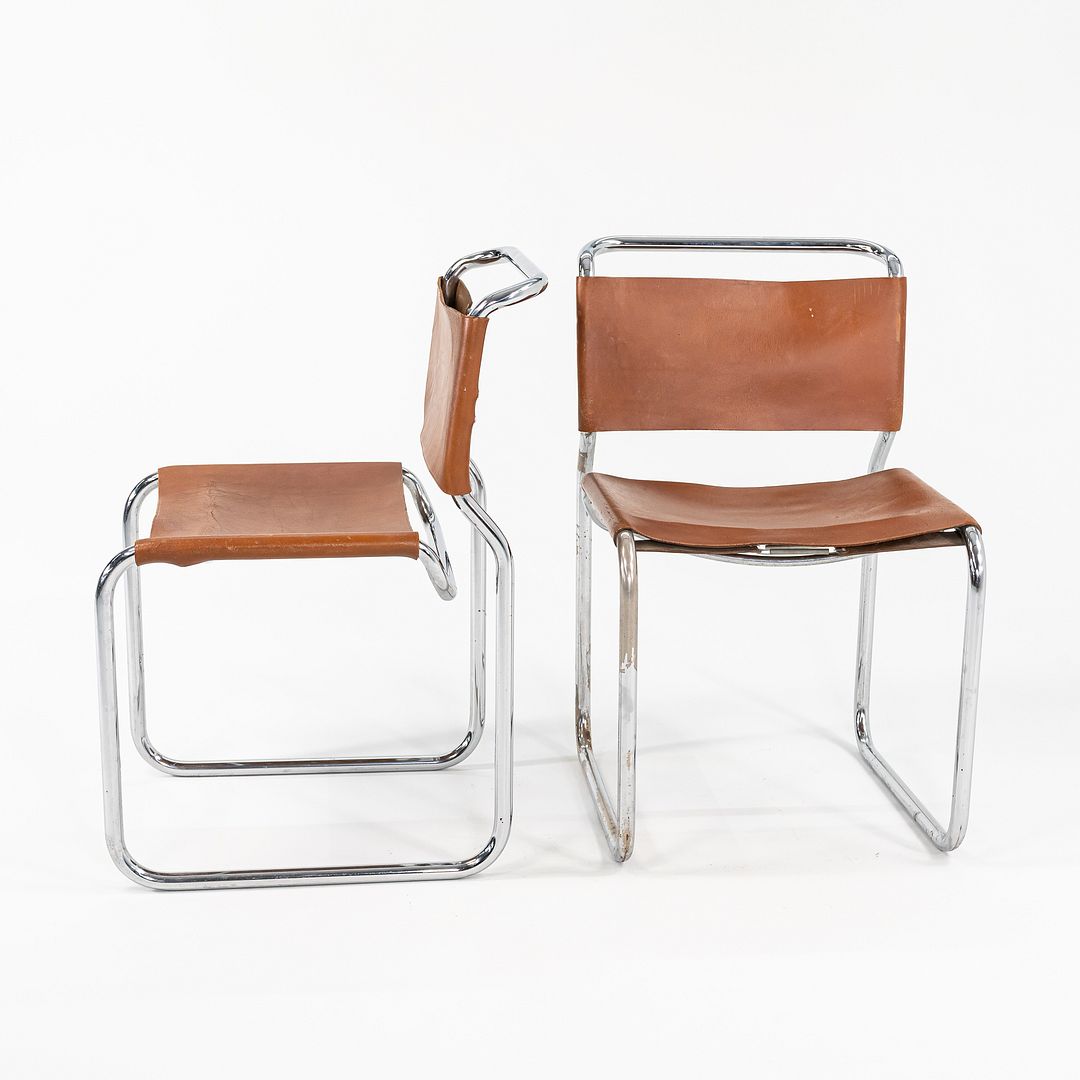 1970s CH66 Chairs by Nicos Zographos for General Fireproofing Co. in Cognac Leather