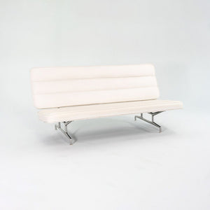 1964 Eames 3473 Sofa by Charles and Ray Eames for Herman Miller in White Naugahyde #1