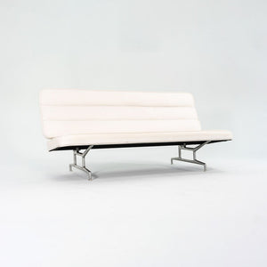 1964 Eames 3473 Sofa by Charles and Ray Eames for Herman Miller in White Naugahyde #1