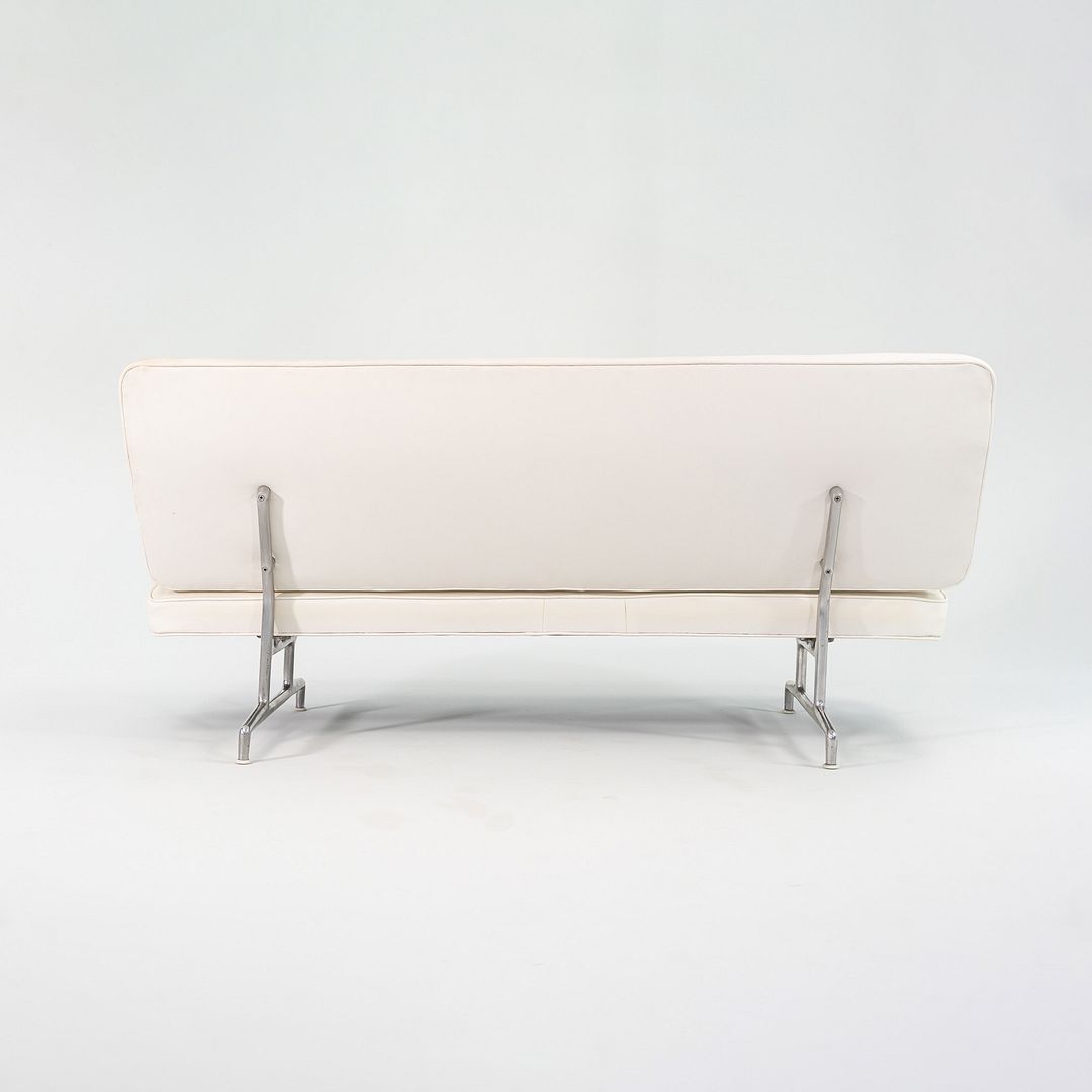 1964 Eames 3473 Sofa by Charles and Ray Eames for Herman Miller in White Naugahyde #1