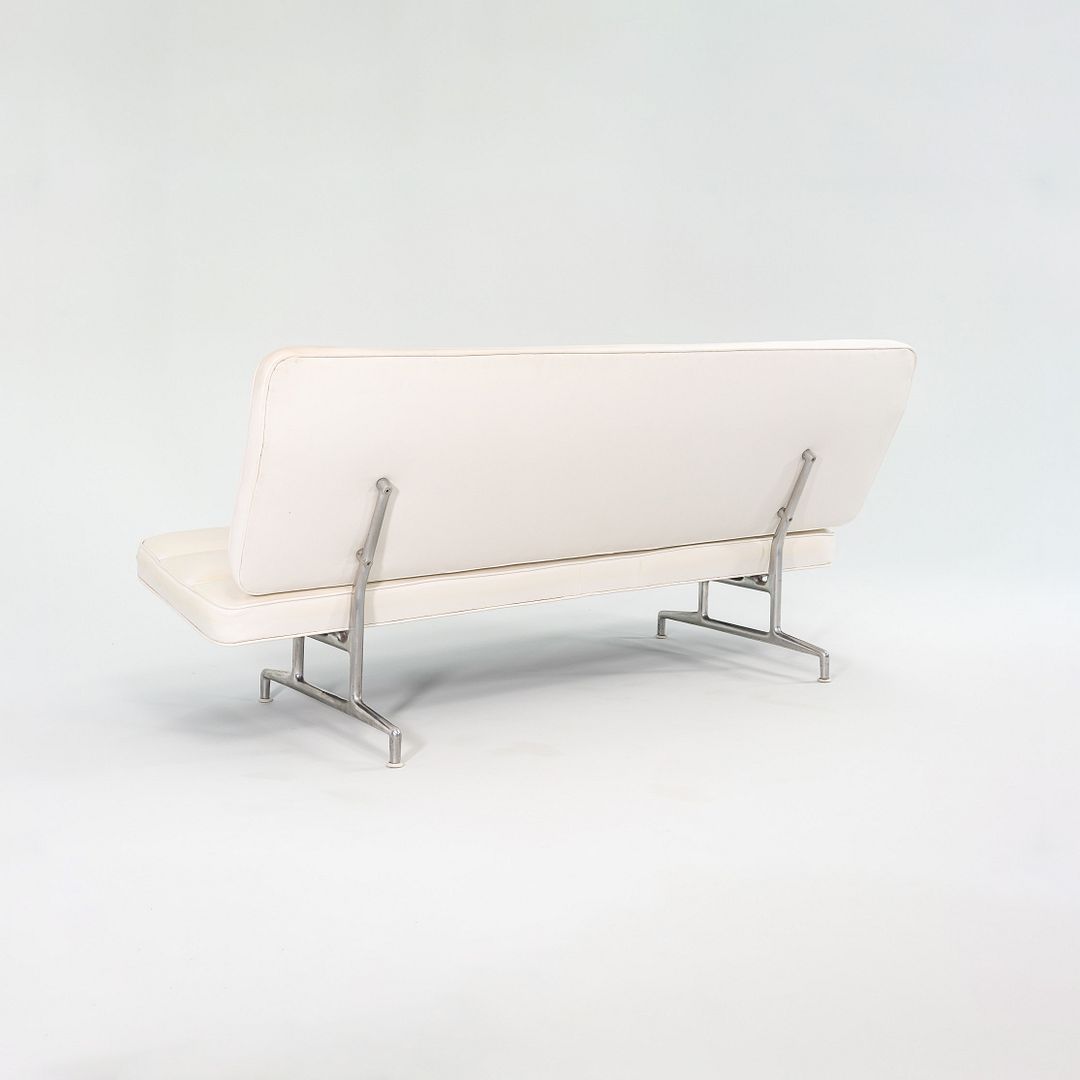 1964 Eames 3473 Sofa by Charles and Ray Eames for Herman Miller in White Naugahyde #1