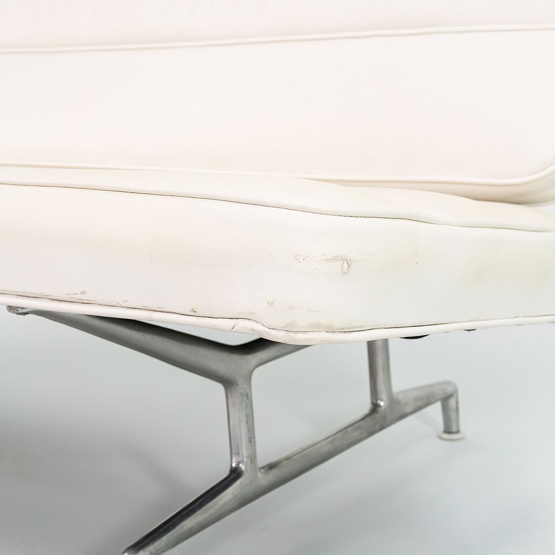 1964 Eames 3473 Sofa by Charles and Ray Eames for Herman Miller in White Naugahyde #1