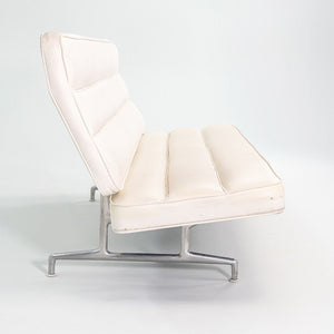 1964 Eames 3473 Sofa by Charles and Ray Eames for Herman Miller in White Naugahyde #2