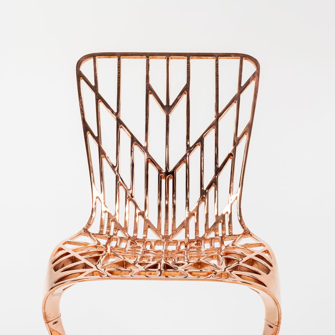 SOLD 2023 Knoll Washington Skeleton Chair by Sir David Adjaye for Knoll in Copper