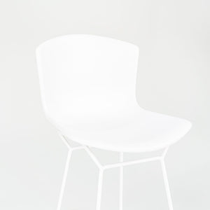 2023 Set of Four Molded Shell Bar Stools, Model 428PL by Harry Bertoia for Knoll in Plastic with White Frames