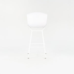 2023 Set of Four Molded Shell Bar Stools, Model 428PL by Harry Bertoia for Knoll in Plastic with White Frames