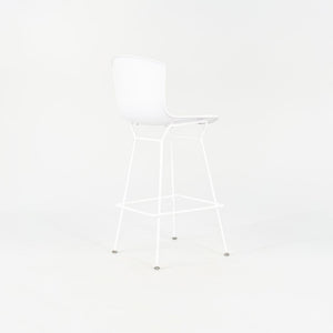 2023 Set of Four Molded Shell Bar Stools, Model 428PL by Harry Bertoia for Knoll in Plastic with White Frames