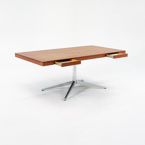 1960s Florence Knoll Executive Desk, Model 2485 in Walnut and Chrome