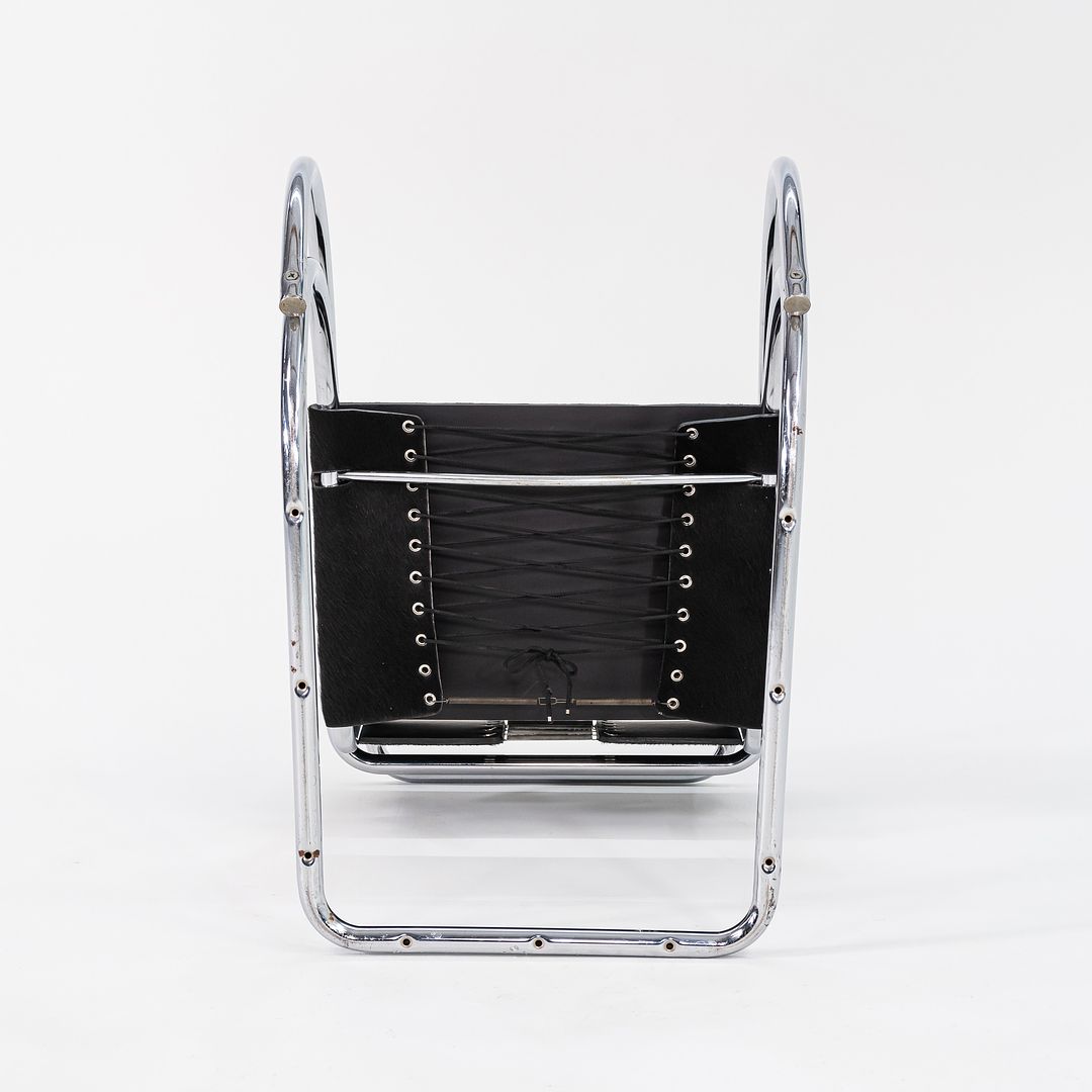 1960s MR20 Chair by Mies van der Rohe for Knoll in Chromed Steel with Hair on Hide