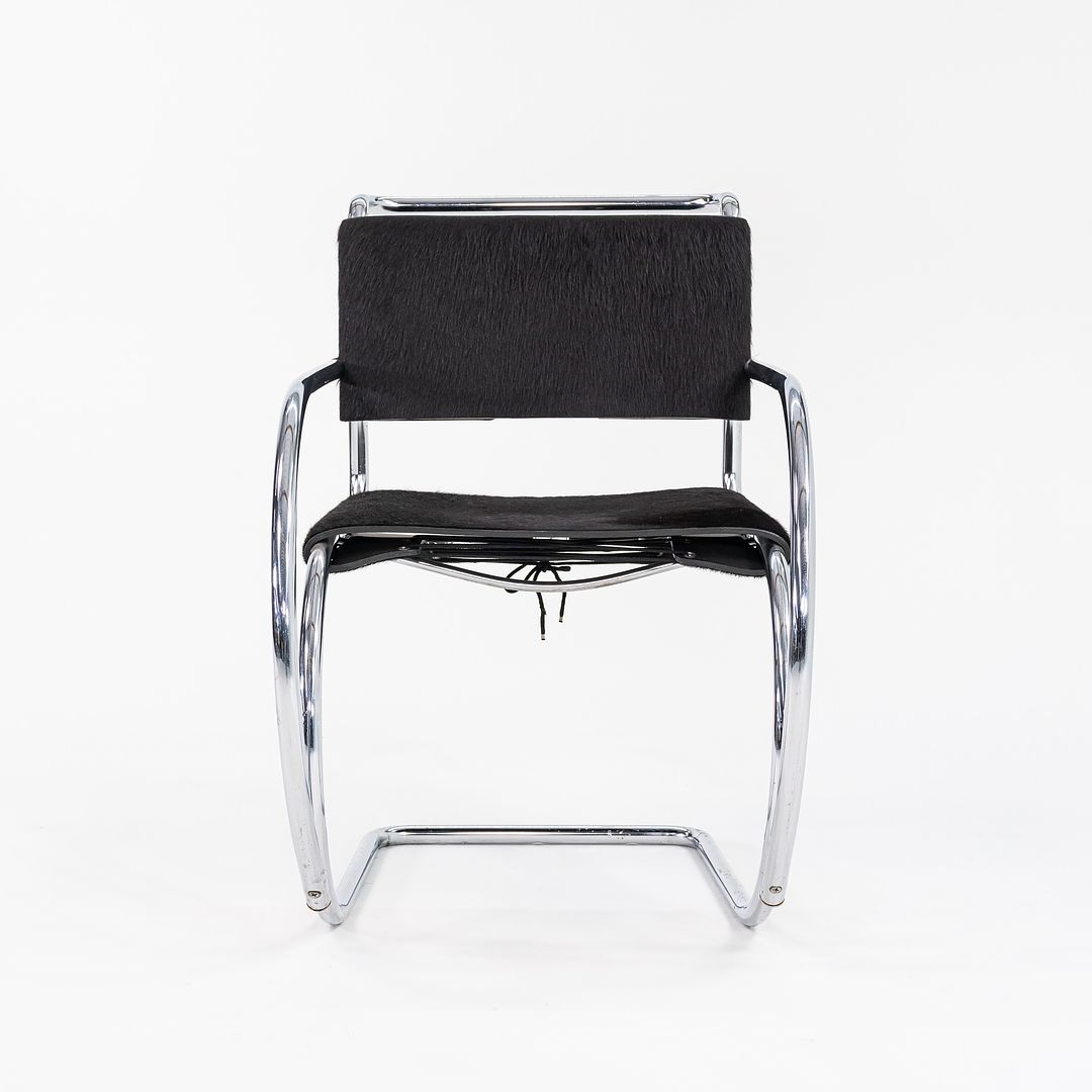 1960s MR20 Chair by Mies van der Rohe for Knoll in Chromed Steel with Hair on Hide