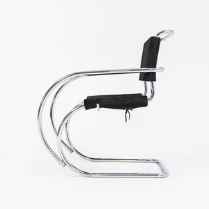 1960s MR20 Chair by Mies van der Rohe for Knoll in Chromed Steel with Hair on Hide