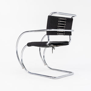 1960s MR20 Chair by Mies van der Rohe for Knoll in Chromed Steel with Hair on Hide