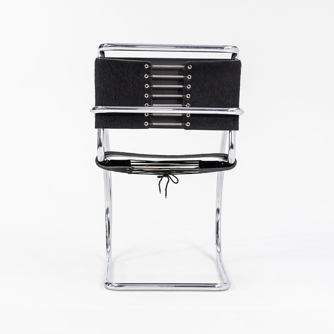 1960s MR20 Chair by Mies van der Rohe for Knoll in Chromed Steel with Hair on Hide