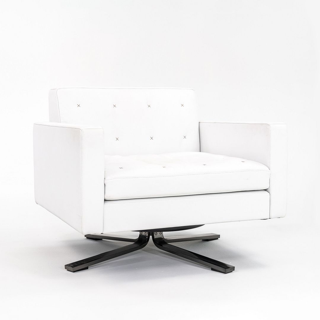 2010 Kennedee Swivel Lounge Chair by Jean-Marie Massaud for Poltrona Frau in White Leather