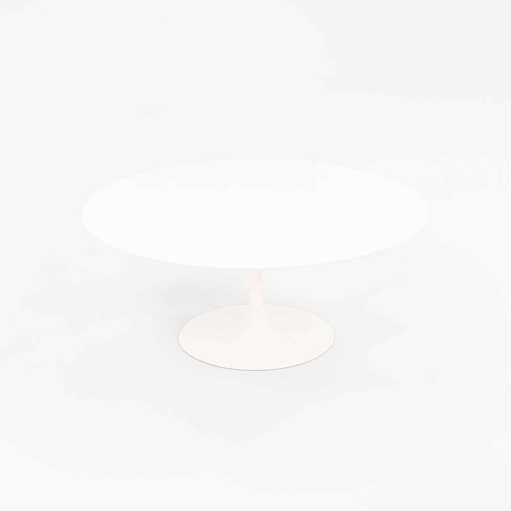 2016 Pedestal Coffee Table, Model 162TR by Eero Saarinen for Knoll in White Laminate