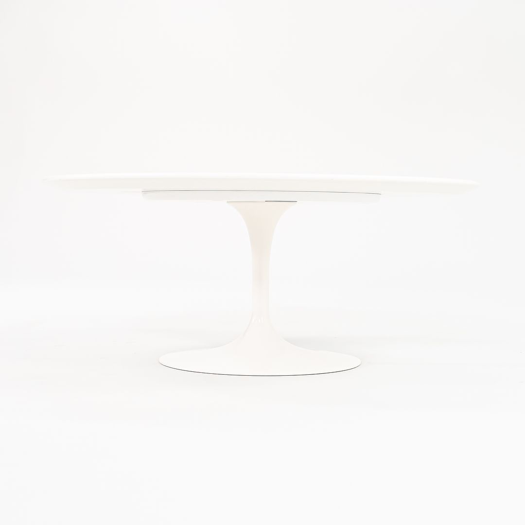 2016 Pedestal Coffee Table, Model 162TR by Eero Saarinen for Knoll in White Laminate