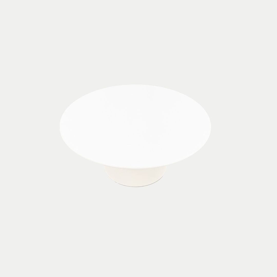 2016 Pedestal Coffee Table, Model 162TR by Eero Saarinen for Knoll in White Laminate