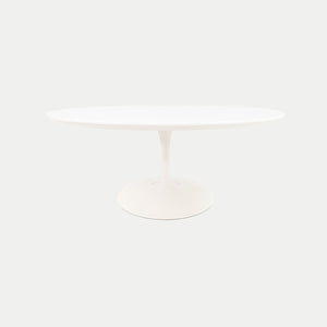 2016 Pedestal Coffee Table, Model 162TR by Eero Saarinen for Knoll in White Laminate