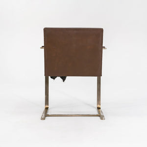 1960s Knoll Brno Armchair, Model MR50 by Mies van der Rohe and Lily Reich for Knoll in Bronze with Brown Leather