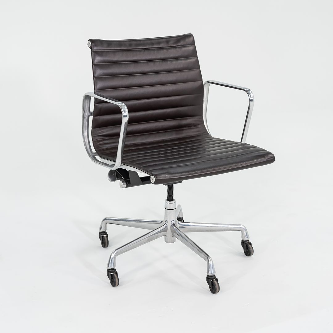 2012 Management Desk Chair, Model EA335 by Ray and Charles Eames for Herman Miller in Brown Leather 12+ Available