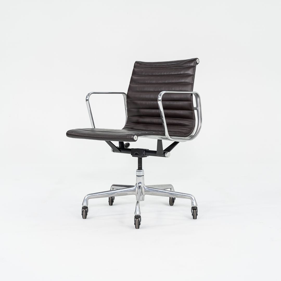 2012 Management Desk Chair, Model EA335 by Ray and Charles Eames for Herman Miller in Brown Leather 12+ Available