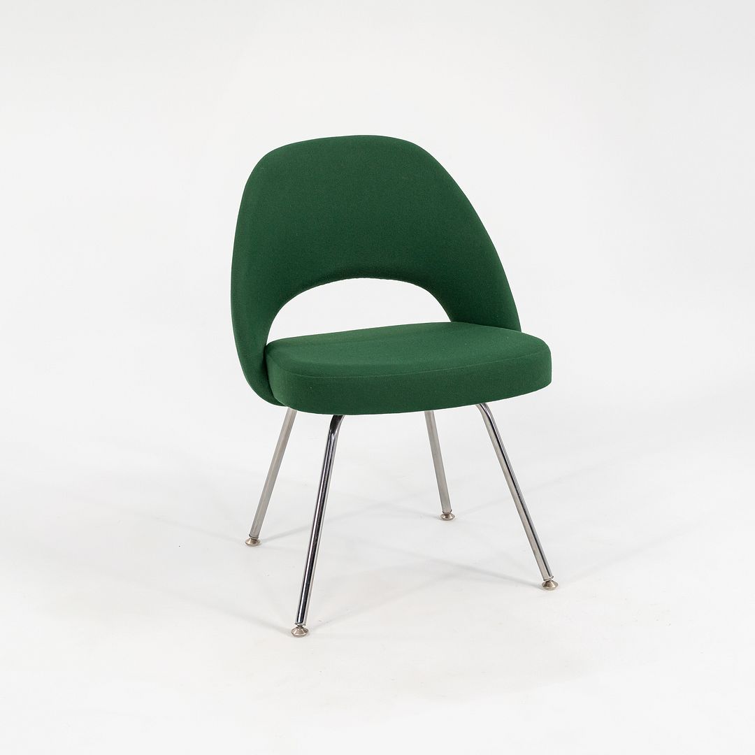 SOLD 1999 Saarinen Executive Side Chair, Model 72C by Eero Saarinen for Knoll in Green Fabric, Sets Available