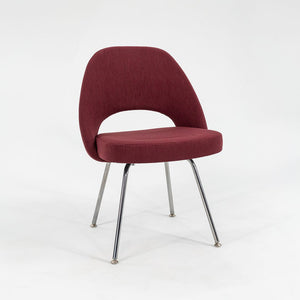 2003 Saarinen Armless Executive Chair, Model 72C by Eero Saarinen for Knoll in Maroon Fabric, Sets Available