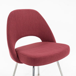 2003 Saarinen Armless Executive Chair, Model 72C by Eero Saarinen for Knoll in Maroon Fabric, Sets Available