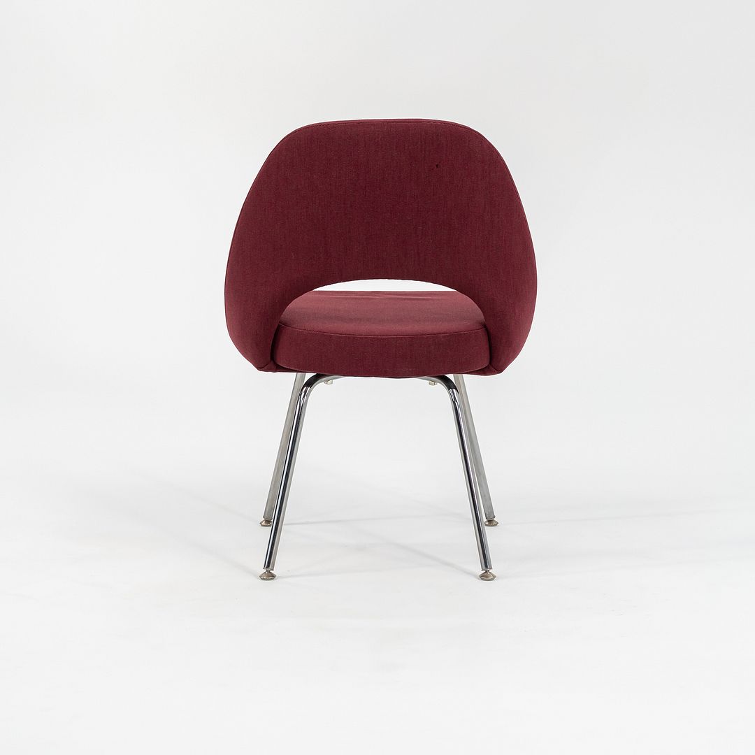 2003 Saarinen Armless Executive Chair, Model 72C by Eero Saarinen for Knoll in Maroon Fabric, Sets Available