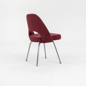 2003 Saarinen Armless Executive Chair, Model 72C by Eero Saarinen for Knoll in Maroon Fabric, Sets Available