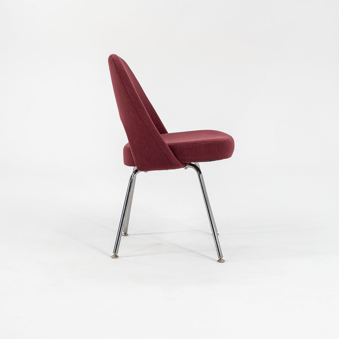 2003 Saarinen Armless Executive Chair, Model 72C by Eero Saarinen for Knoll in Maroon Fabric, Sets Available