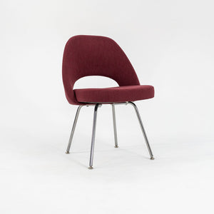 2003 Saarinen Armless Executive Chair, Model 72C by Eero Saarinen for Knoll in Maroon Fabric, Sets Available