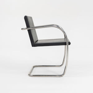 1990s Tubular Brno Armchair, Model 245A by Mies van der Rohe for Knoll Steel, Foam, Leather, Wood