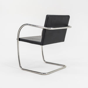 1990s Tubular Brno Armchair, Model 245A by Mies van der Rohe for Knoll Steel, Foam, Leather, Wood