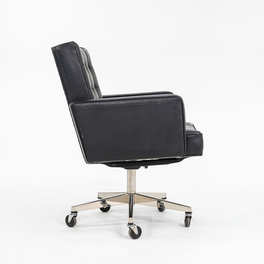 1979 Cafiero Executive Desk Chair, Model 187 DSBS by Vincent Cafiero for Knoll in Black Leather