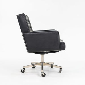 1979 Cafiero Executive Desk Chair, Model 187 DSBS by Vincent Cafiero for Knoll in Black Leather