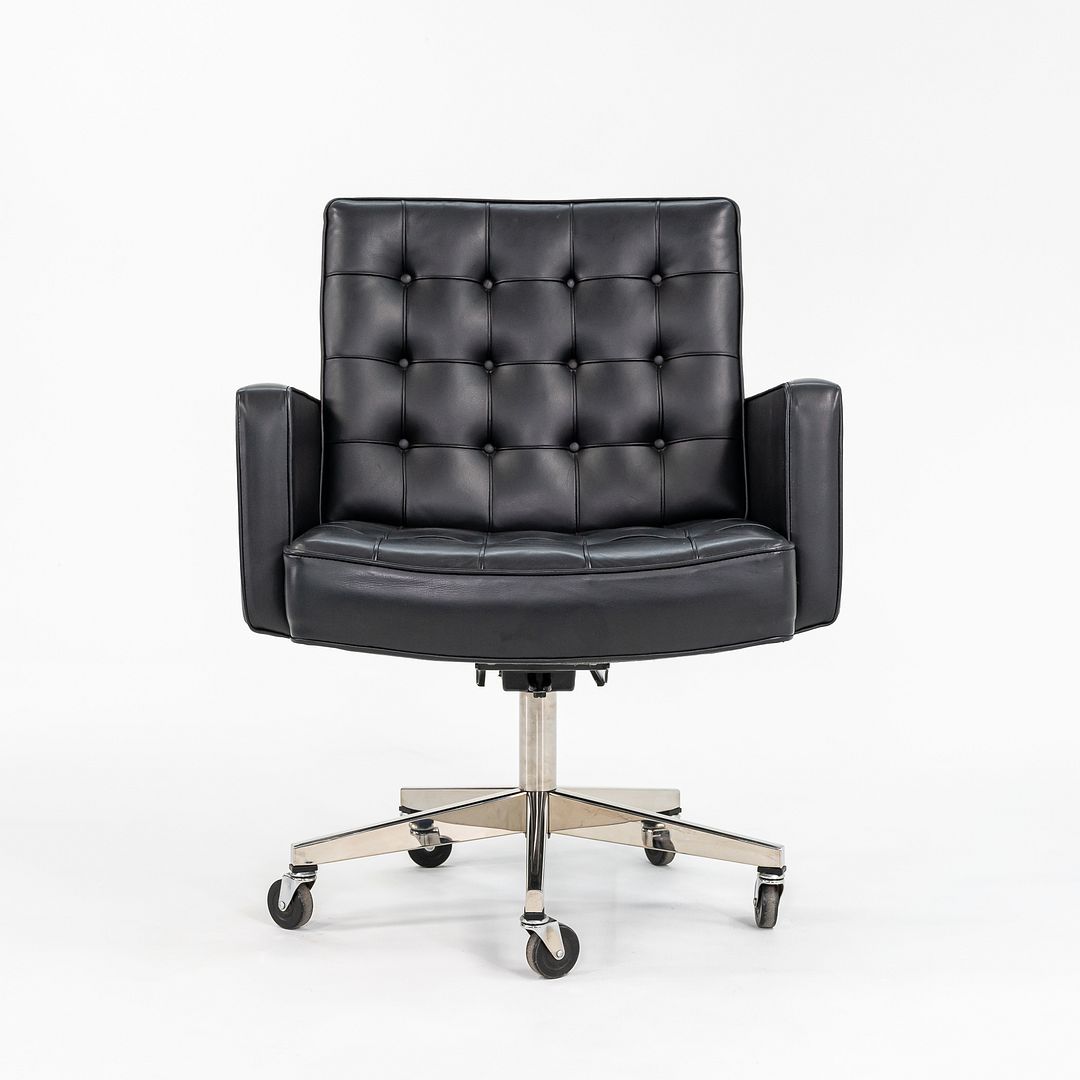 1979 Cafiero Executive Desk Chair, Model 187 DSBS by Vincent Cafiero for Knoll in Black Leather