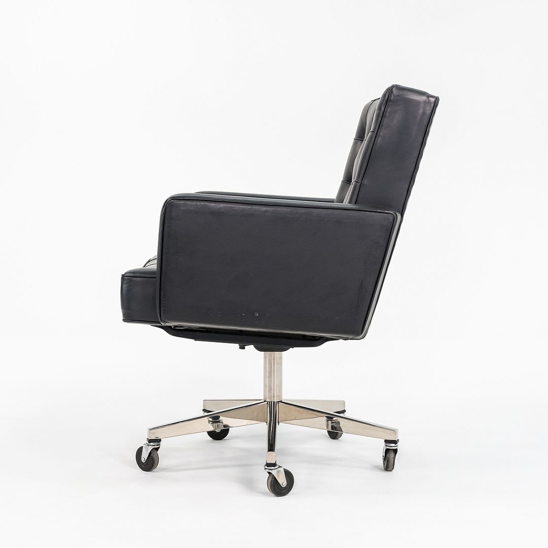 1979 Cafiero Executive Desk Chair, Model 187 DSBS by Vincent Cafiero for Knoll in Black Leather