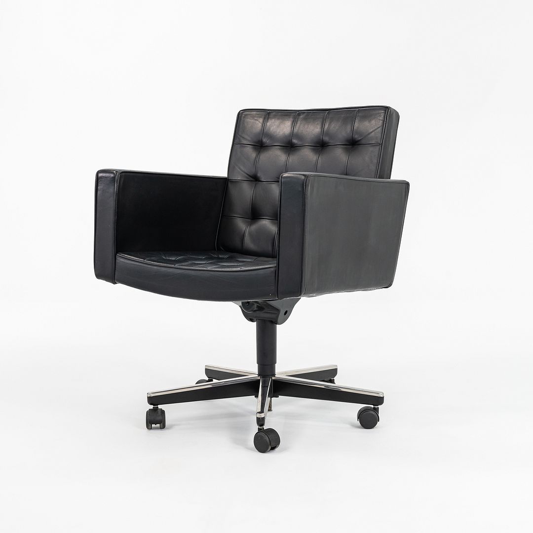 2004 Cafiero Executive Desk Chair, Model 180 SPS by Vincent Cafiero for Knoll in Black Leather, 9x Available