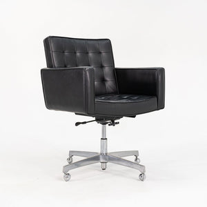 1970s Executive Desk Chair, Model 187 by Vincent Cafiero for Knoll in Black Leather