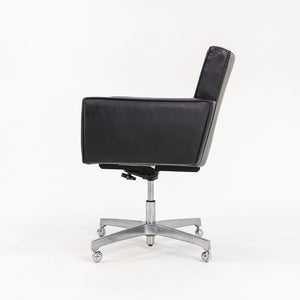 1970s Executive Desk Chair, Model 187 by Vincent Cafiero for Knoll in Black Leather