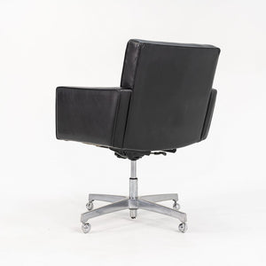 1970s Executive Desk Chair, Model 187 by Vincent Cafiero for Knoll in Black Leather