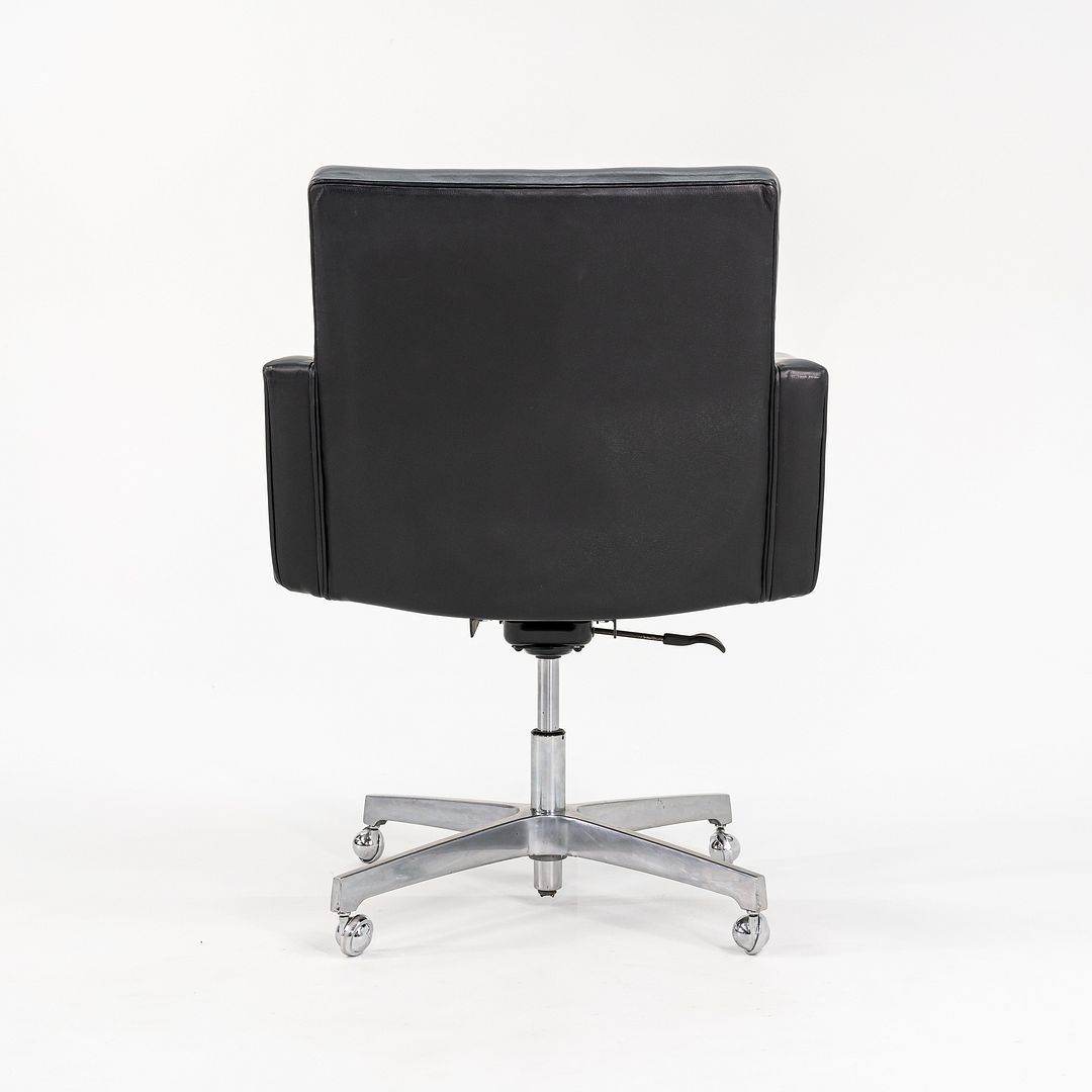 1970s Executive Desk Chair, Model 187 by Vincent Cafiero for Knoll in Black Leather