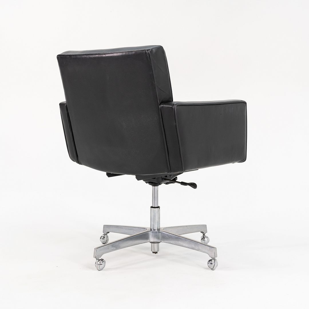 1970s Executive Desk Chair, Model 187 by Vincent Cafiero for Knoll in Black Leather