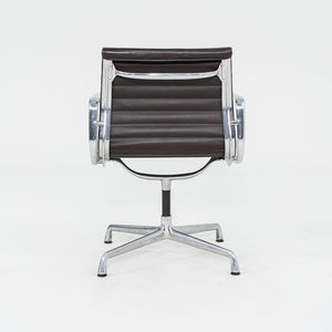 2012 Eames Aluminum Group Side Chair, EA108 by Ray and Charles Eames for Herman Miller in Brown Leather 12+ Available