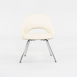 C. 2008 Eero Saarinen for Knoll Armless Executive Chairs Dining with White Vinyl Upholstery 10x Available