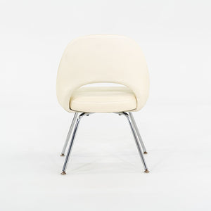 C. 2008 Eero Saarinen for Knoll Armless Executive Chairs Dining with White Vinyl Upholstery 10x Available